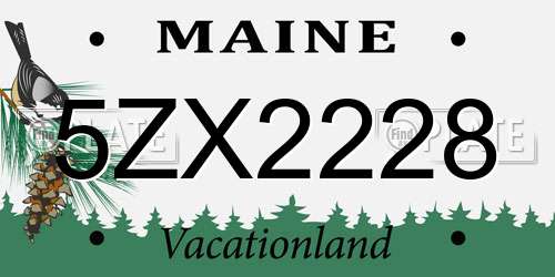 5ZX2228 Maine License Plate