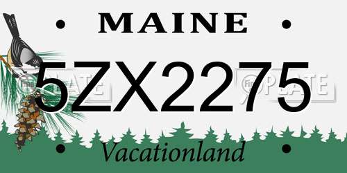 5ZX2275 Maine License Plate