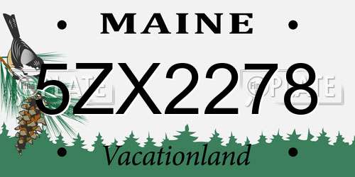 5ZX2278 Maine License Plate