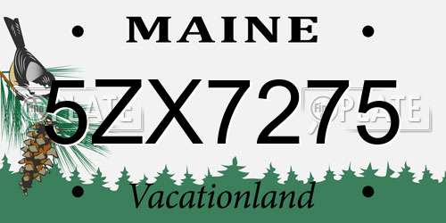 5ZX7275 Maine License Plate