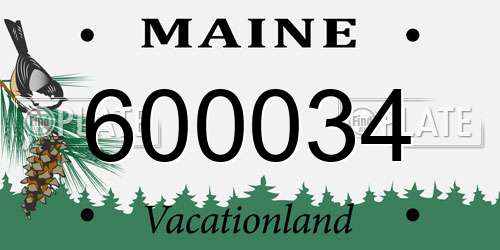 600034 Maine License Plate