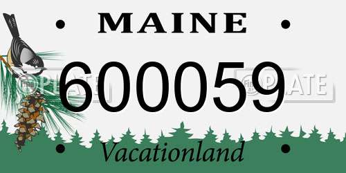 600059 Maine License Plate