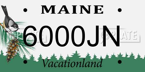 6000JN Maine License Plate