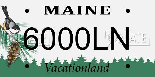 6000LN Maine License Plate