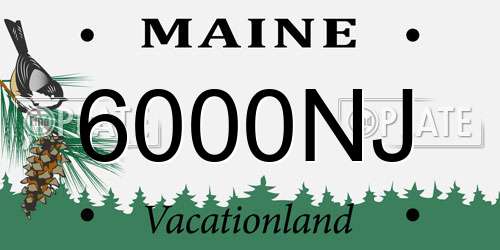 6000NJ Maine License Plate