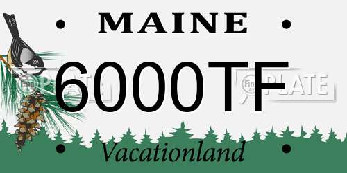 6000TF Maine License Plate