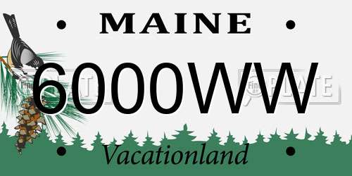 6000WW Maine License Plate
