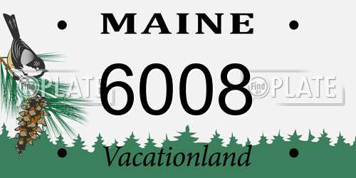 6008 Maine License Plate