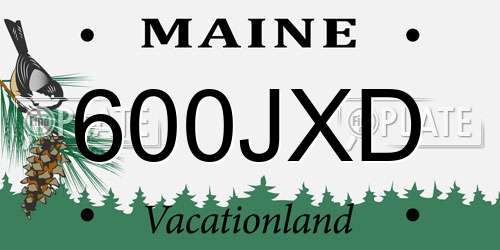 600JXD Maine License Plate