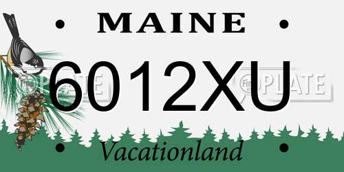 6012XU Maine License Plate