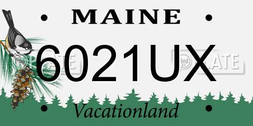 6021UX Maine License Plate