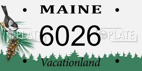 6026 Maine License Plate