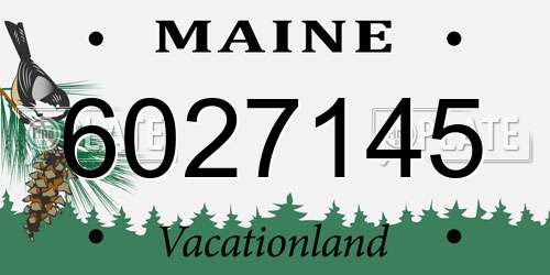 6027145 Maine License Plate