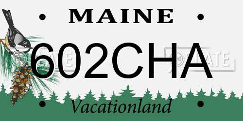 602CHA Maine License Plate