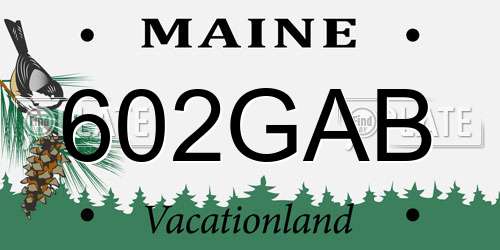 602GAB Maine License Plate