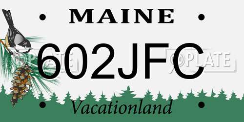 602JFC Maine License Plate