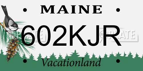 602KJR Maine License Plate