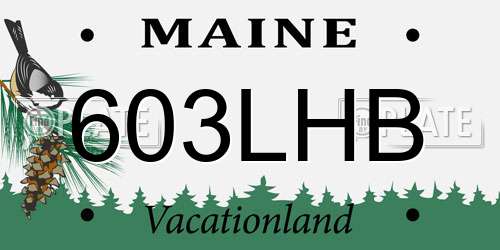 603LHB Maine License Plate