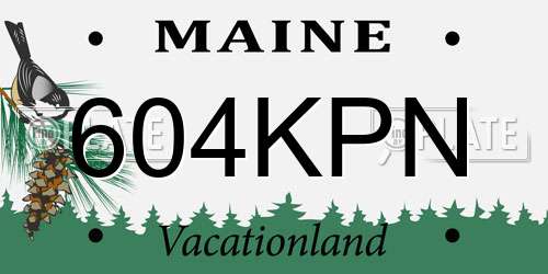 604KPN Maine License Plate