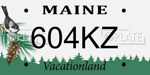 604KZ Maine License Plate