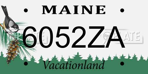 6052ZA Maine License Plate
