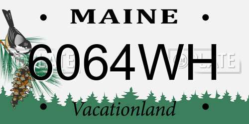 6064WH Maine License Plate