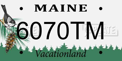 6070TM Maine License Plate