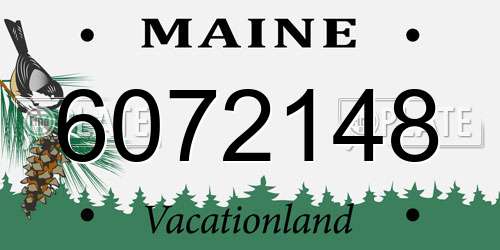 6072148 Maine License Plate