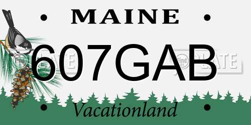 607GAB Maine License Plate