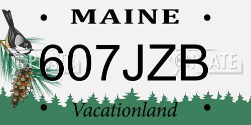 607JZB Maine License Plate