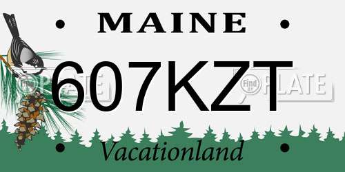 607KZT Maine License Plate