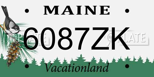 6087ZK Maine License Plate