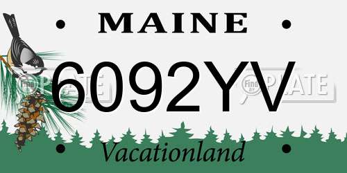 6092YV Maine License Plate