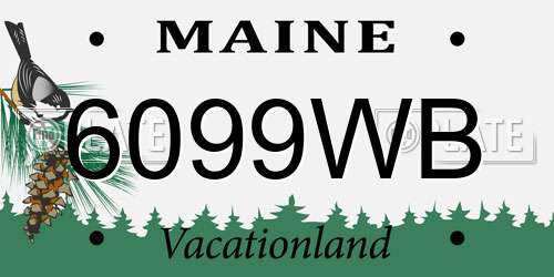 6099WB Maine License Plate
