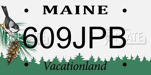 609JPB Maine License Plate