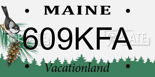 609KFA Maine License Plate