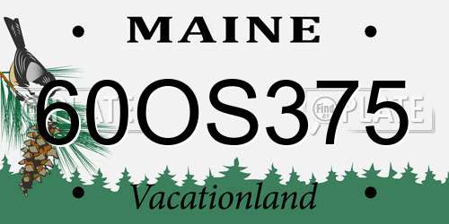 60OS375 Maine License Plate