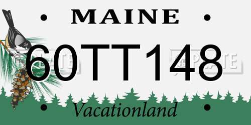 60TT148 Maine License Plate