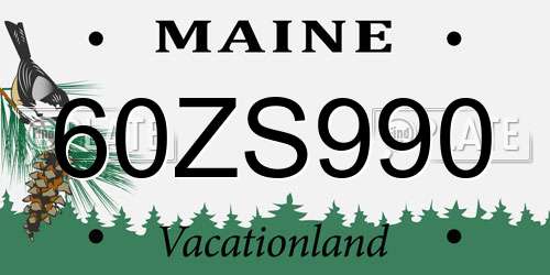 60ZS990 Maine License Plate