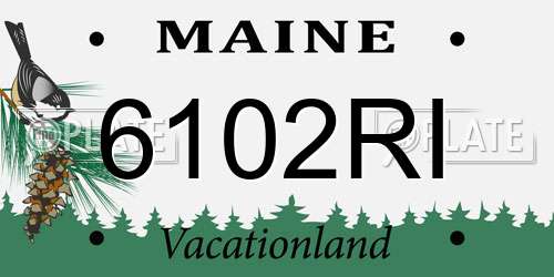 6102RI Maine License Plate