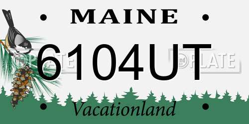 6104UT Maine License Plate