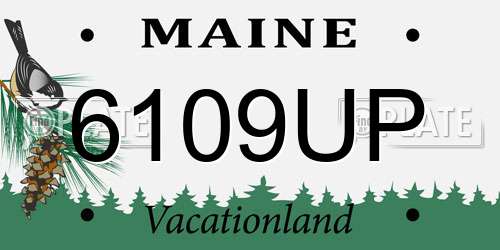 6109UP Maine License Plate