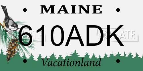 610ADK Maine License Plate
