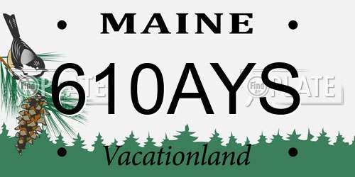 610AYS Maine License Plate