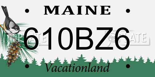 610BZ6 Maine License Plate