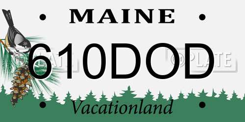 610DOD Maine License Plate