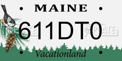 611DT0 Maine License Plate