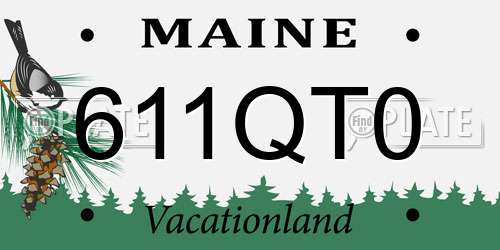 611QT0 Maine License Plate