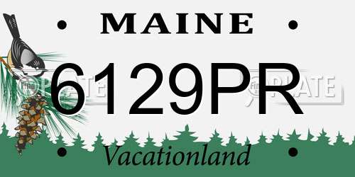 6129PR Maine License Plate