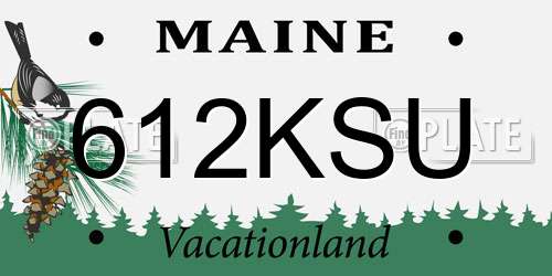 612KSU Maine License Plate